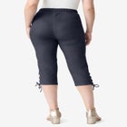 Plus Size Comfort Stretch Lace Up Capri Jean image number null