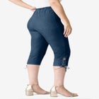 Plus Size Comfort Stretch Lace Up Capri Jean image number null