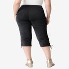Plus Size Comfort Stretch Lace Up Capri Jean image number null