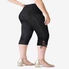 Plus Size Comfort Stretch Lace Up Capri Jean image number null