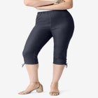 Plus Size Comfort Stretch Lace Up Capri Jean image number null