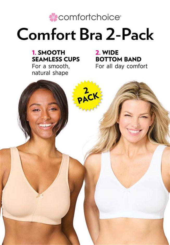 Comfort Choice&reg; 2-Pack Cotton Full Coverage Bra image number 1