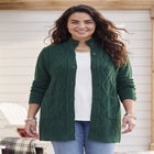 Cashmiracle&trade; Buttonfront Cable Cardigan image number 0
