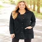 Cashmiracle&trade; Buttonfront Cable Cardigan image number null