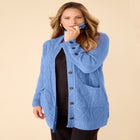 Cashmiracle&trade; Buttonfront Cable Cardigan image number null