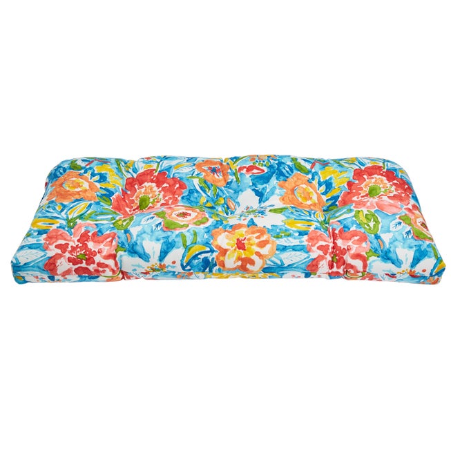 BH Performance Fabric Tufted Wicker Settee Cushion image number 0