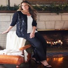 Sequin Jewel-Neck Cardigan image number null