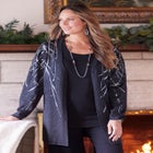 Social Separates Sequin Cardigan image number null