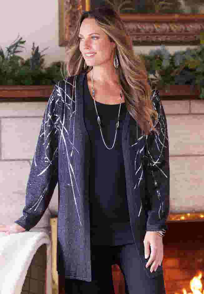Social Separates Sequin Cardigan image number 0