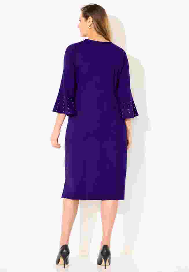 Embellished Cold Shoulder Ponte Dress image number 1