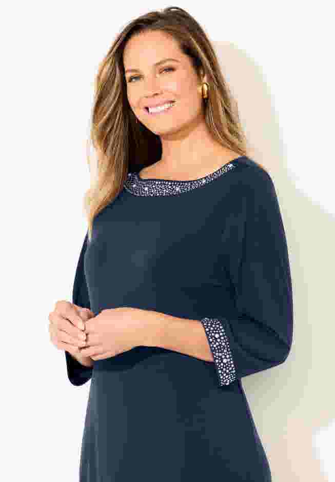Stud Accent Shift Dress image number 3