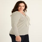 Mutton Sleeve Striped Top image number null