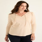 Mutton Sleeve Striped Top image number null