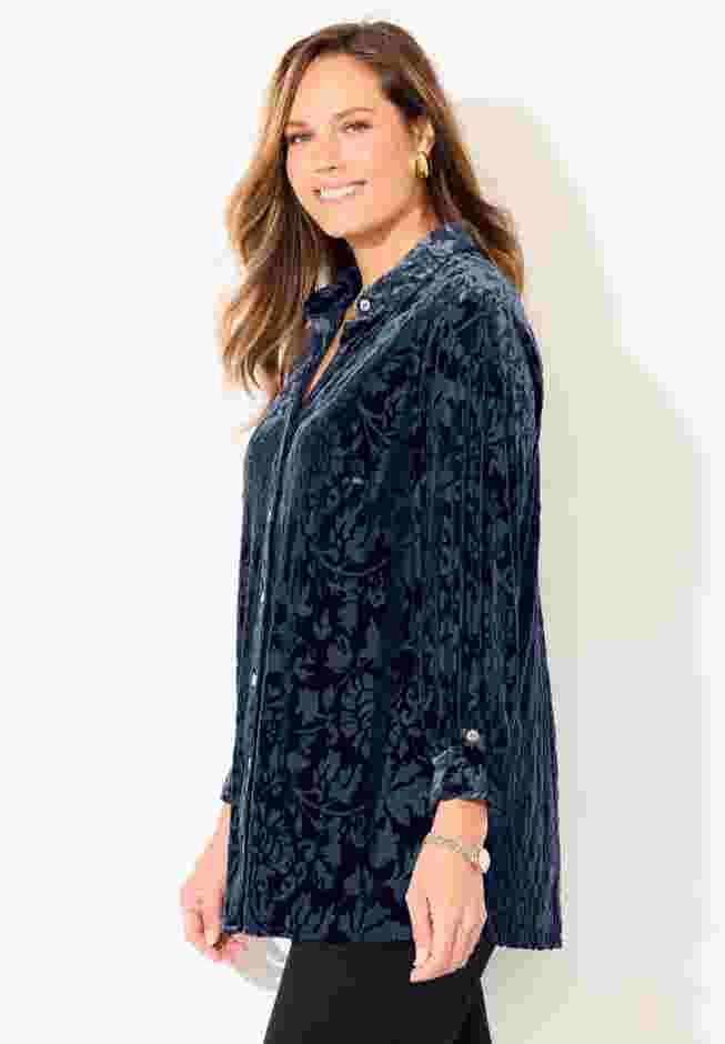 Buttonfront Burnout Blouse image number 2