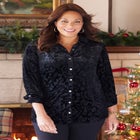 Buttonfront Burnout Blouse image number null