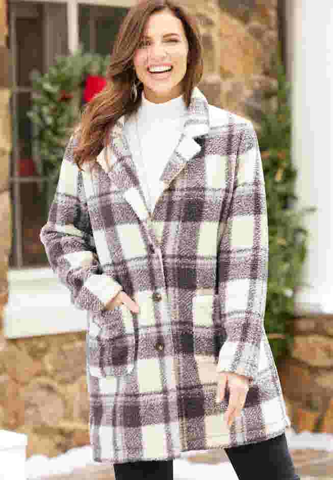 Teddy Bear Sherpa Trench Coat image number 1