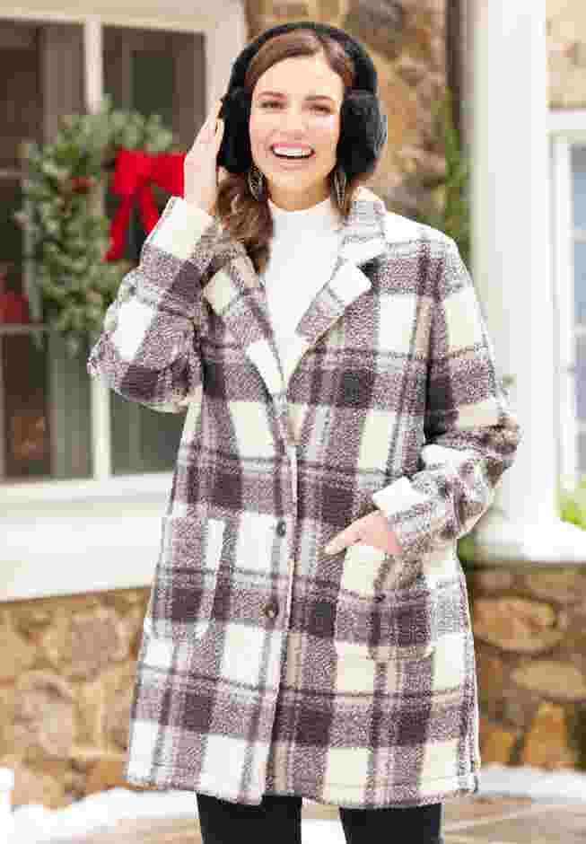 Teddy Bear Sherpa Trench Coat image number 2