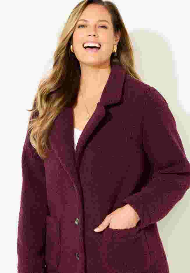 Teddy Bear Sherpa Trench Coat image number 2