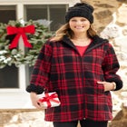 Long Fleece Coat with Sherpa Lining image number null