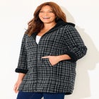 Long Fleece Coat with Sherpa Lining image number null