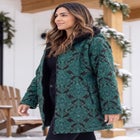 Long Fleece Coat with Sherpa Lining image number 2
