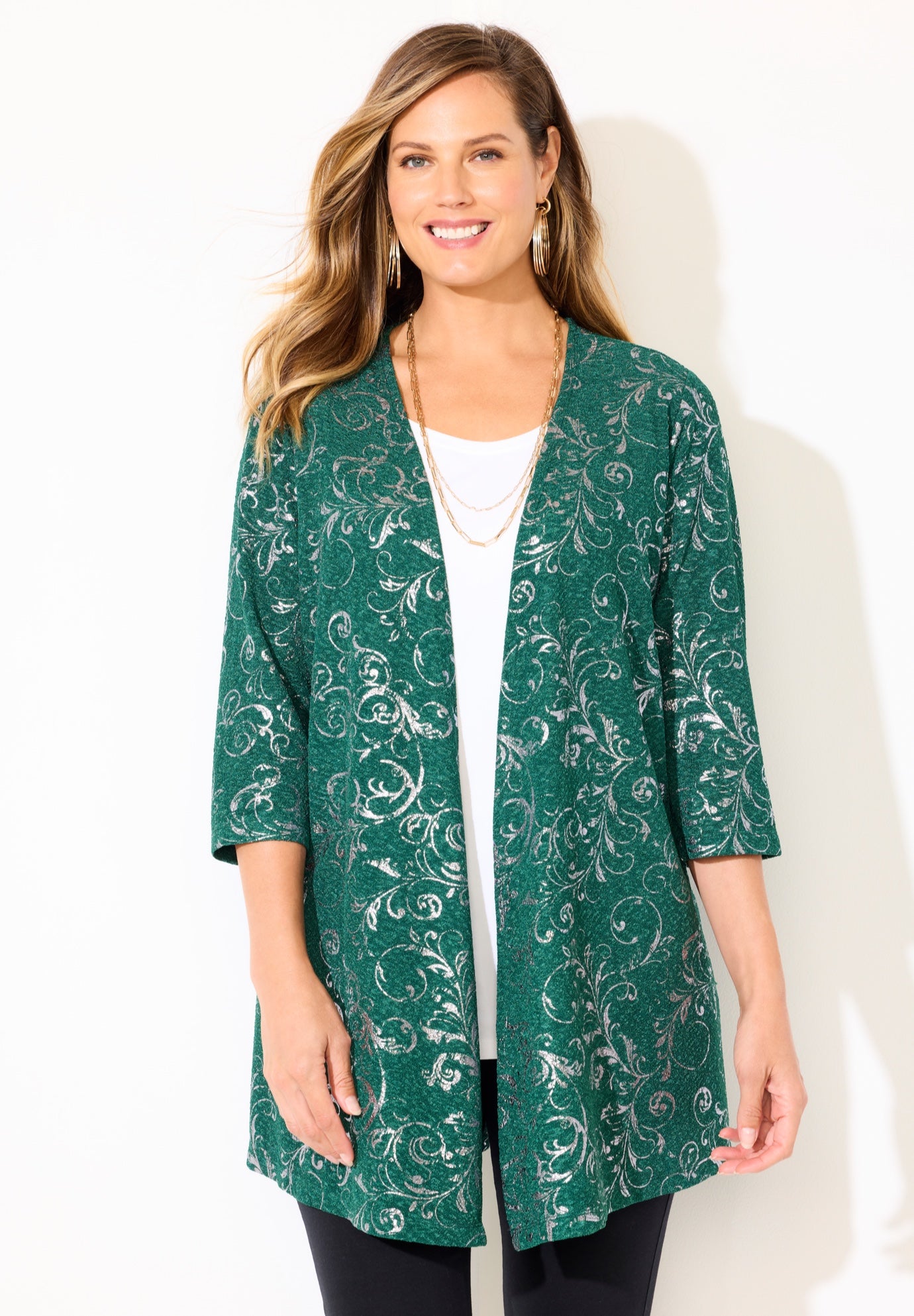 Black Label Metallic Cardigan image number 0