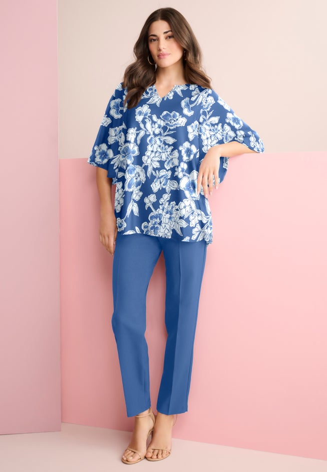 Plus Size Classic Bend Over&reg; Structured Straight Leg Pull-On Pant image number 1