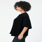 Notch-Neck Flutter-Sleeve Blouse image number null