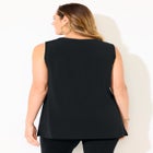 Black Label Faux Leather Trim Tank image number null