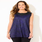 Black Label Faux Leather Trim Tank image number null