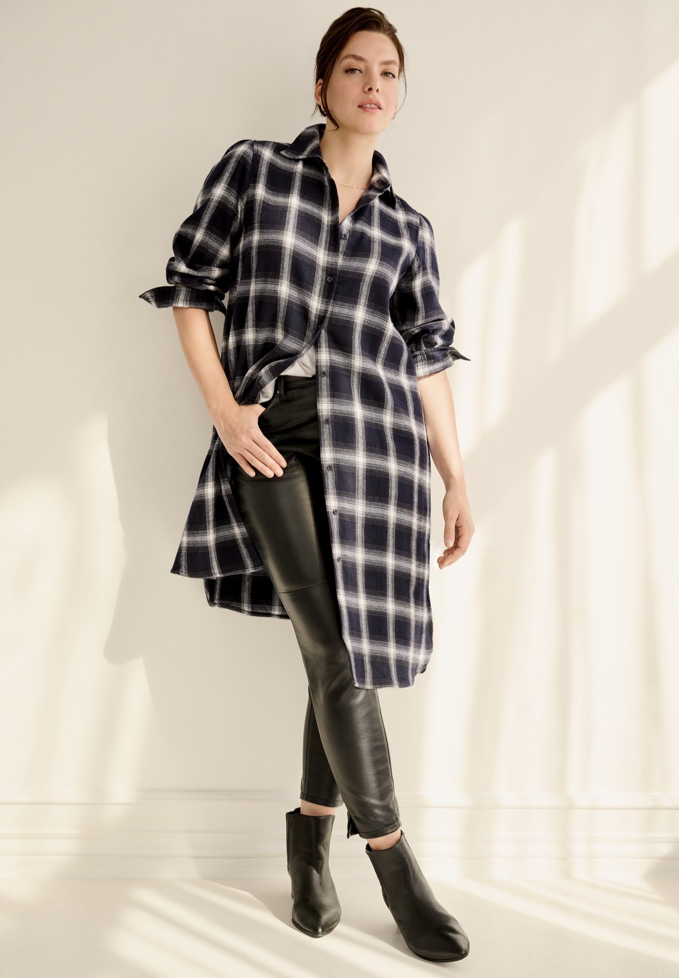 Flannel Button-Front Mega Tunic image number 3