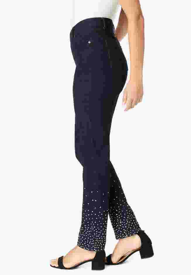 Plus Size Invisible Stretch® Embellished Straight-Leg Iconic Jean image number 2
