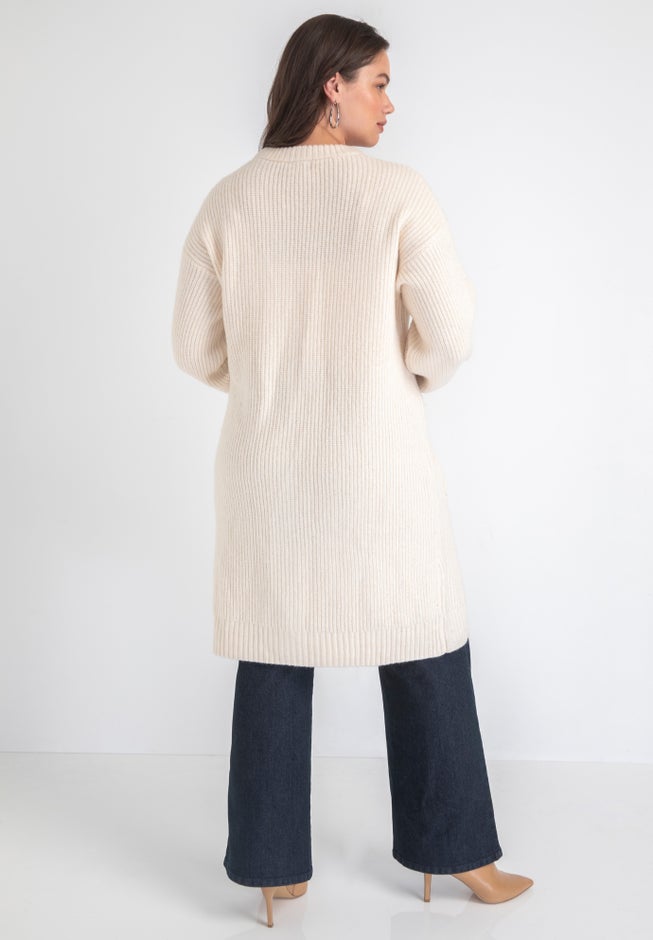 Midi-Length Button-Down Cardigan image number 1