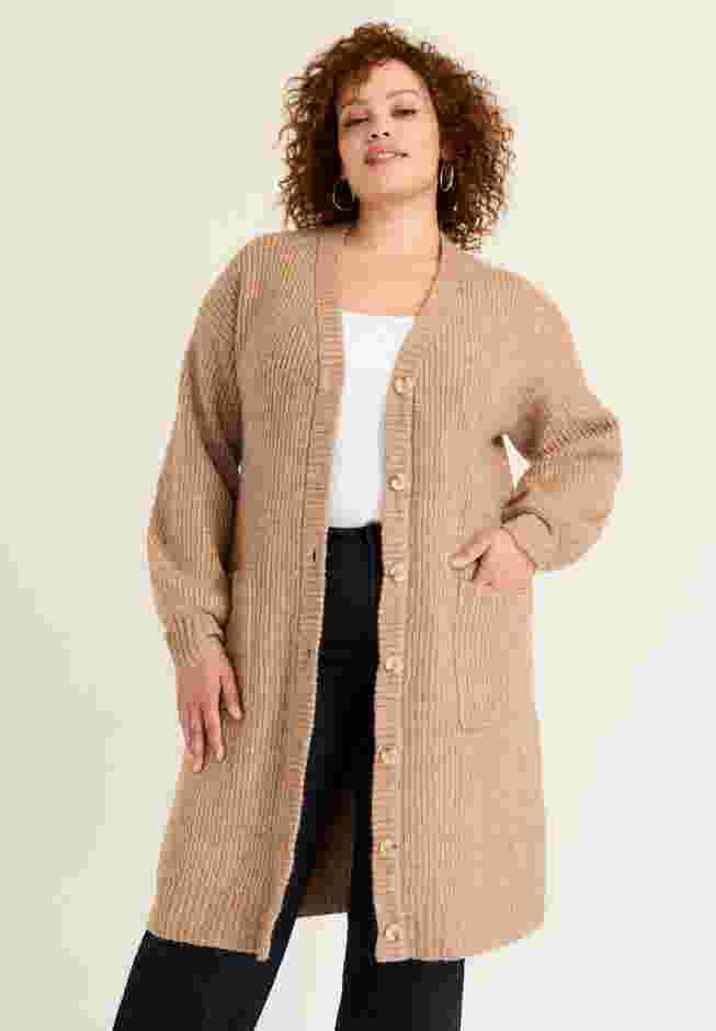 Midi-Length Button-Down Cardigan image number 0