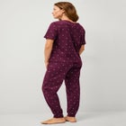 Cotton Spandex Vneck Short Sleeve Tee And Pull On Shorts Sleep Set image number null