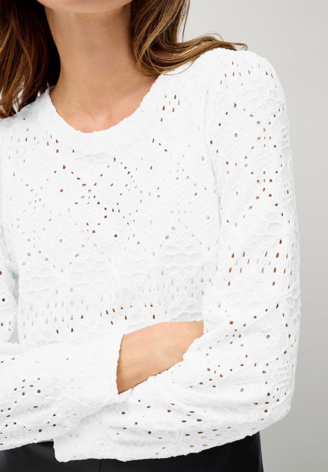 Long Sleeve Knit Lace Top image number null
