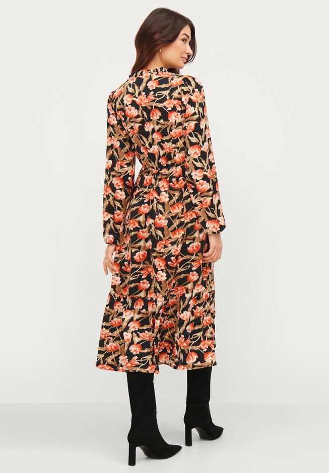 Button Bodice Empire Fit & Flare Dress image number 1