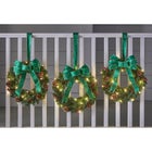 Set Of 3 Cordless Pre-Lit Mini Christmas Wreaths image number null