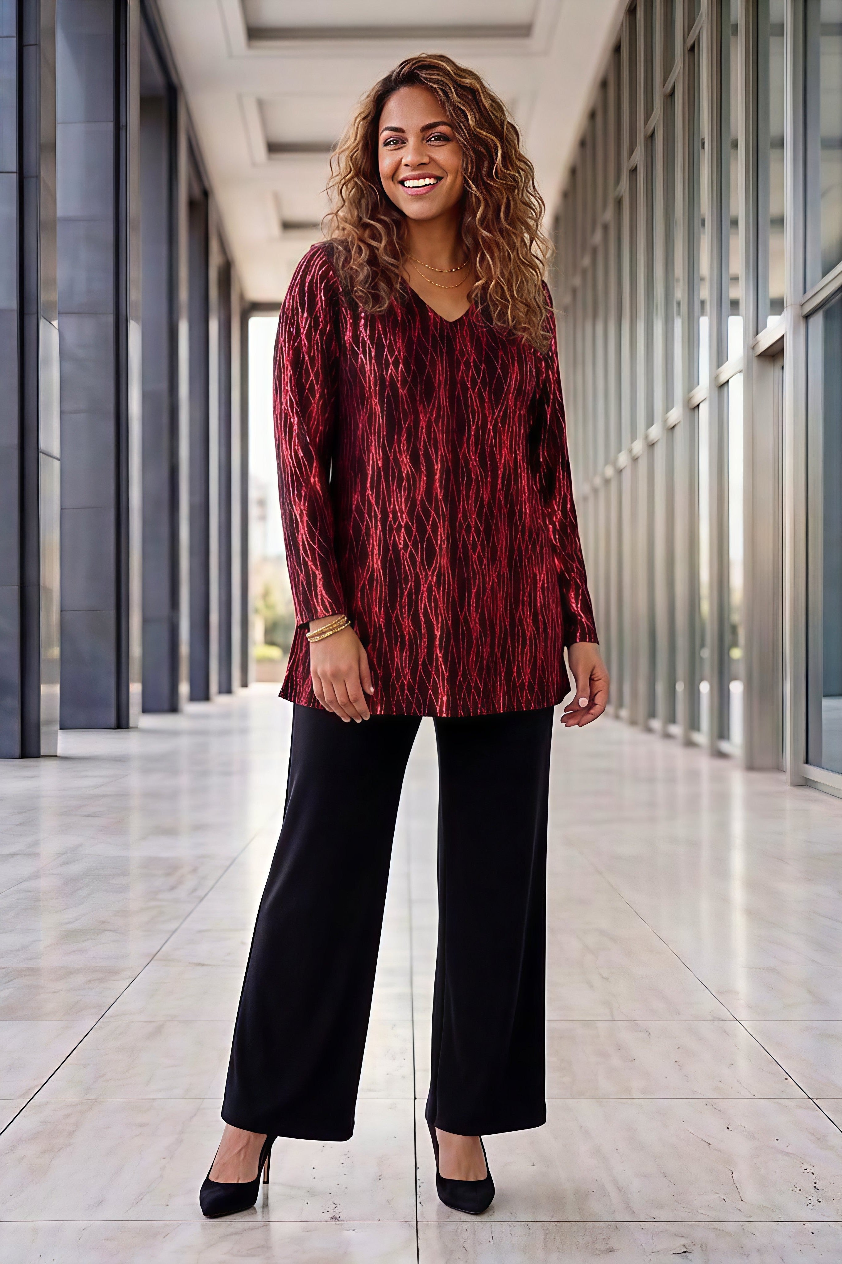 Flocked Mesh Tunic image number 1