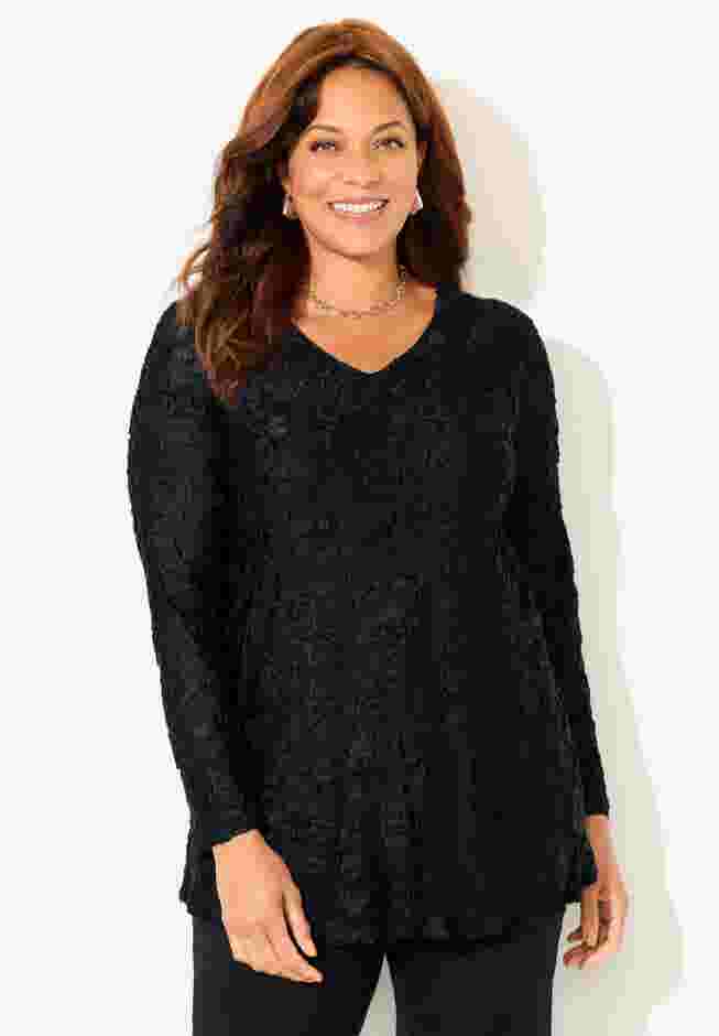 Flocked Mesh Tunic image number 0