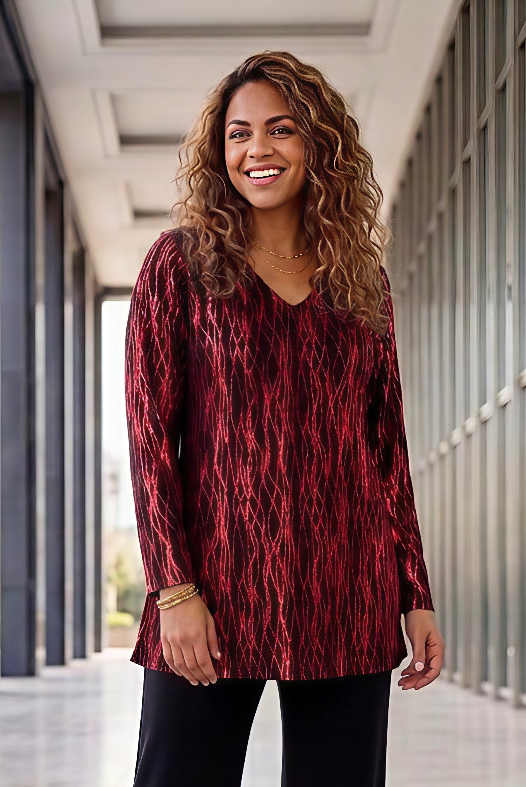 Flocked Mesh Tunic image number 0