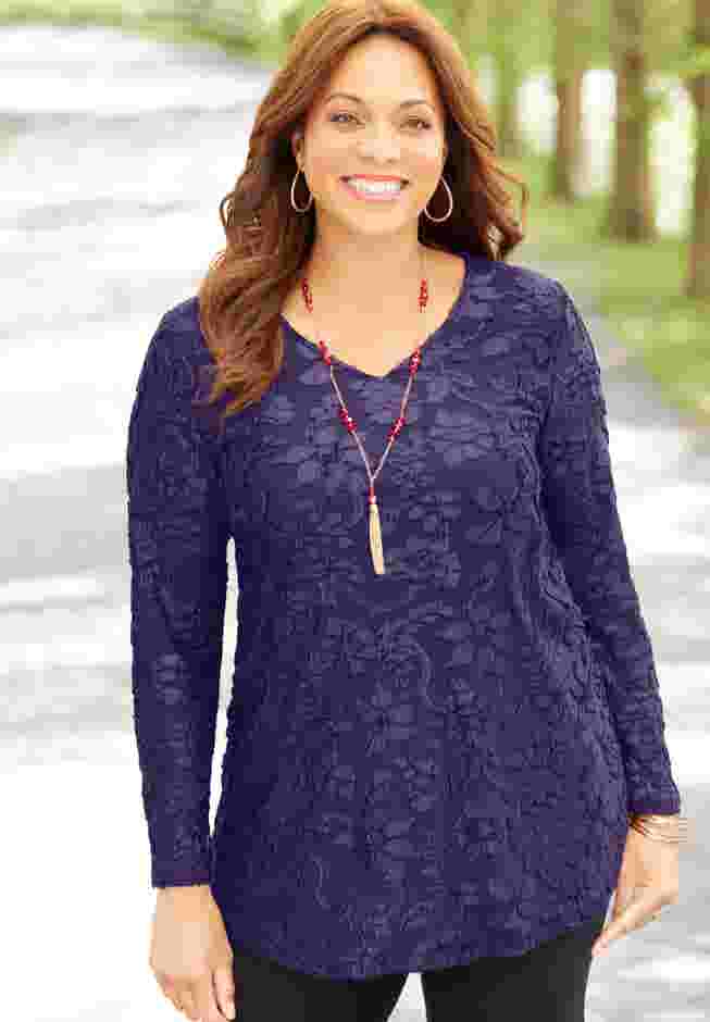 Flocked Mesh Tunic image number 0