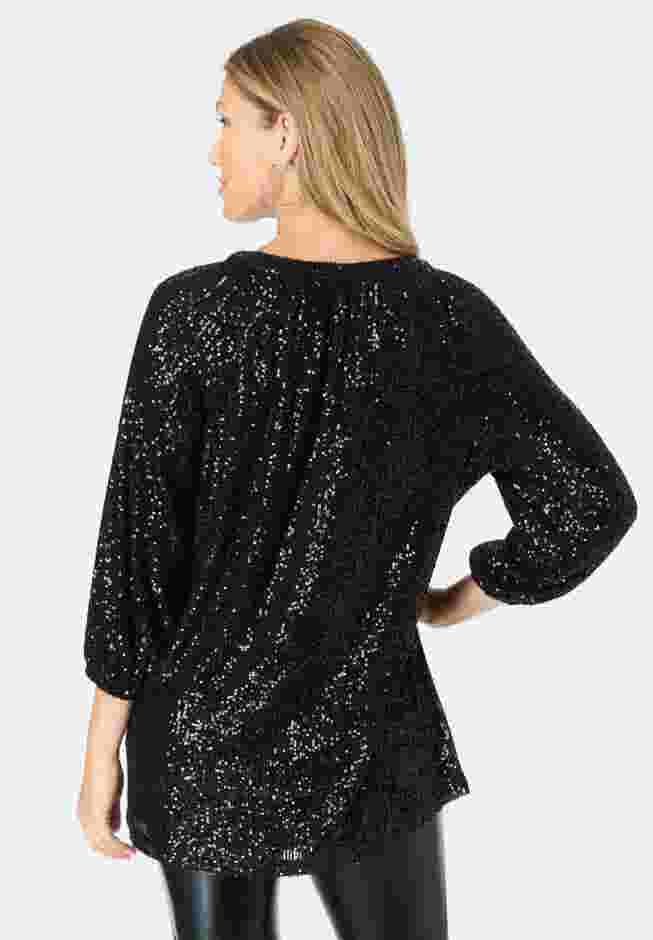 Sequin Keyhole Blouse image number 2