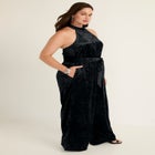 Crushed Velvet Halterneck Jumpsuit image number null