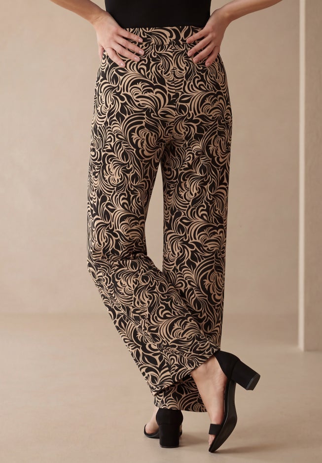 Everyday Stretch Knit Wide Leg Pant image number 1