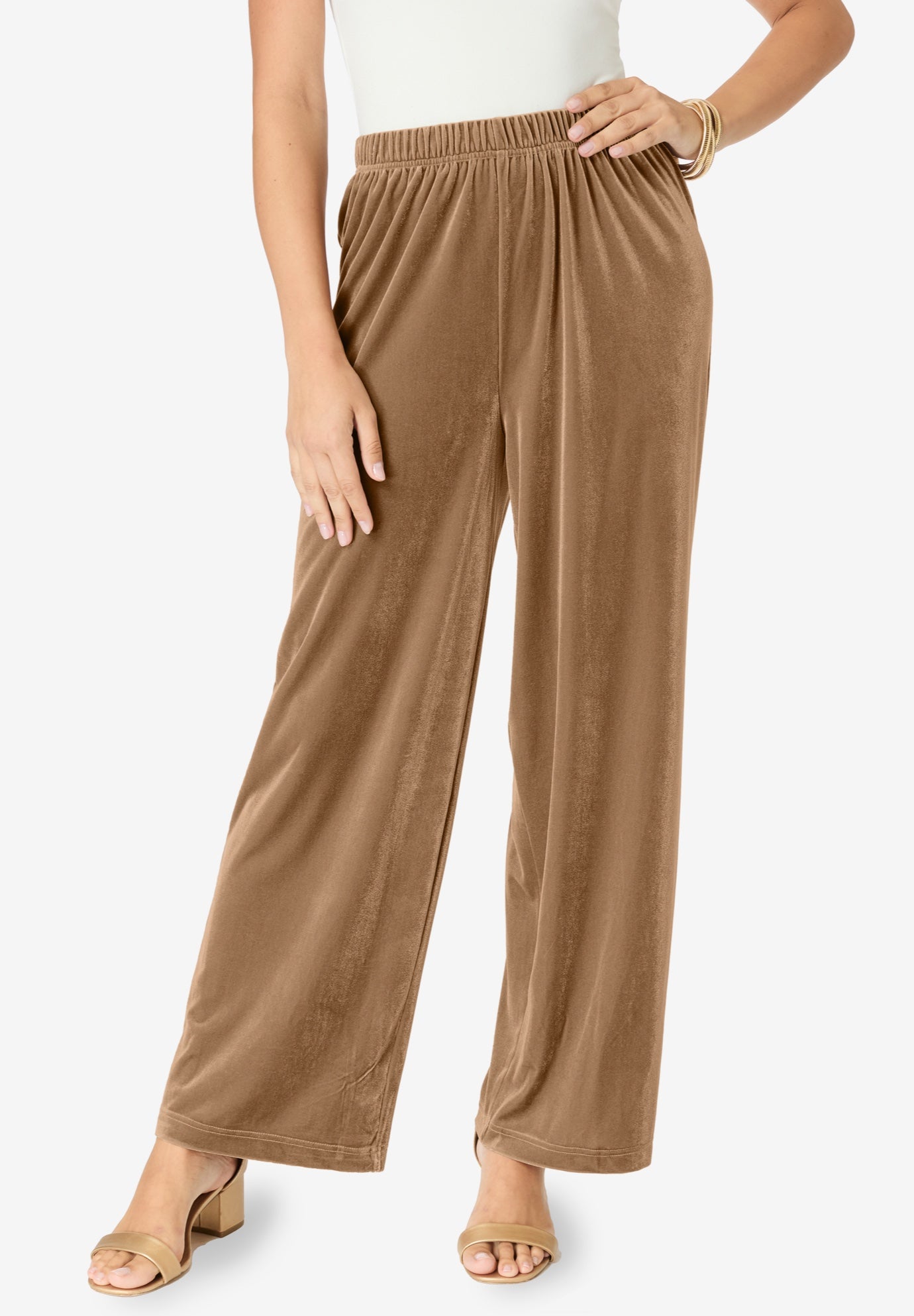 Wide Leg Velour Pant image number 0