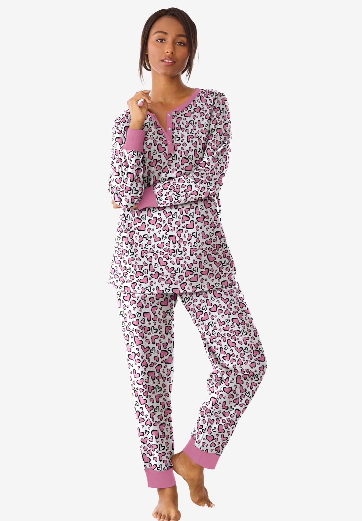 Thermal Henley Pajama Set image number 0