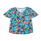 Short-Sleeve V-Neck Shirred Tee image number null