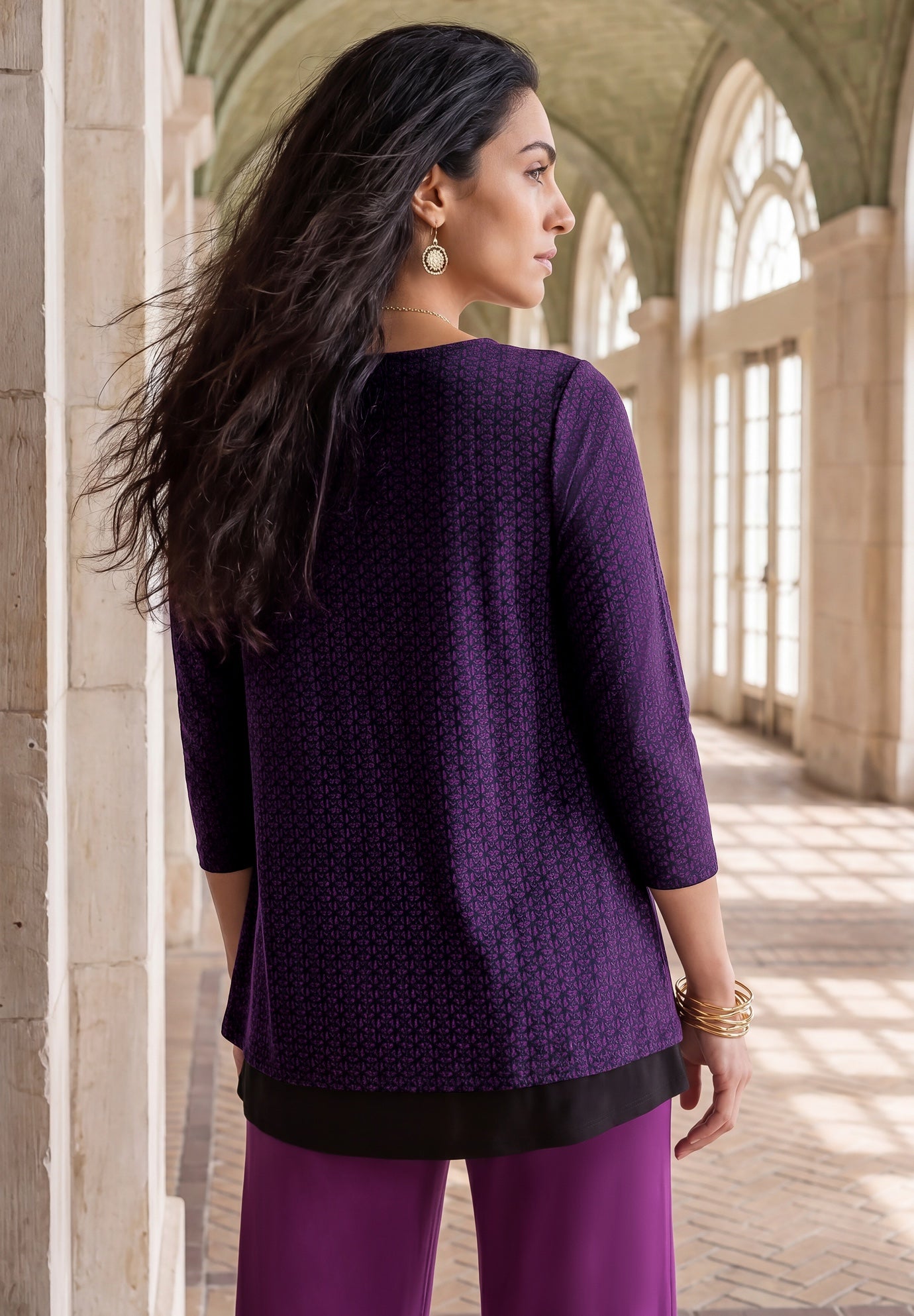 Crew Neck Double Layered Tunic image number 1