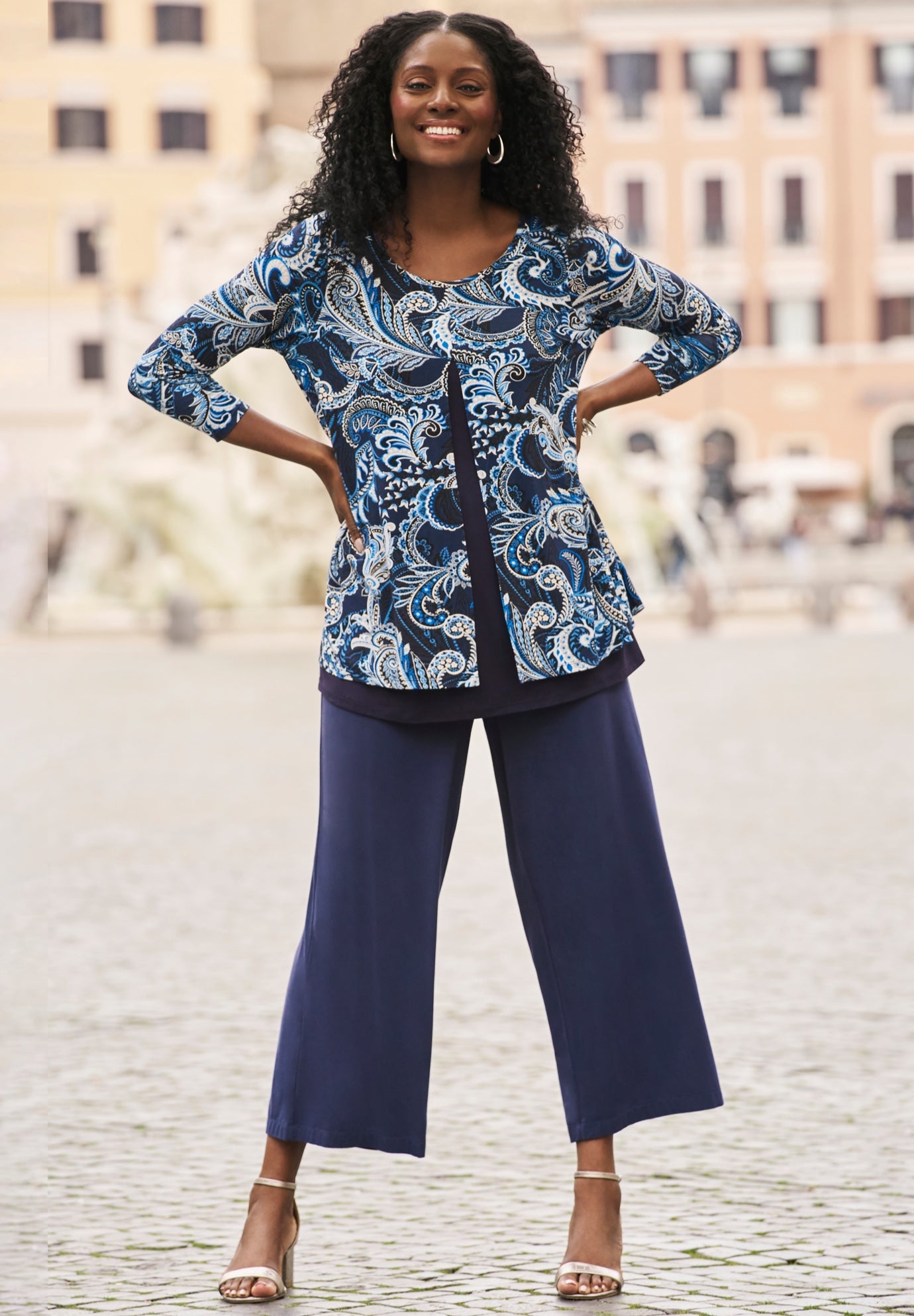 Crew Neck Double Layered Tunic image number 0